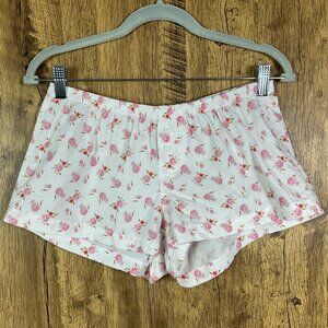 John Galt White & Pink Floral Keira Boxer Shorts | Low-Rise Cotton Shorts Pacsun